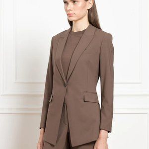 Theory Etienette Pecan Brown Traceable Wool Blazer Size 6